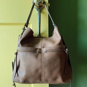 Boho Brown Soft Leather Tote/Shoulder Bag